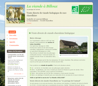 Site vitrine pour artisan: La viande à Billoux